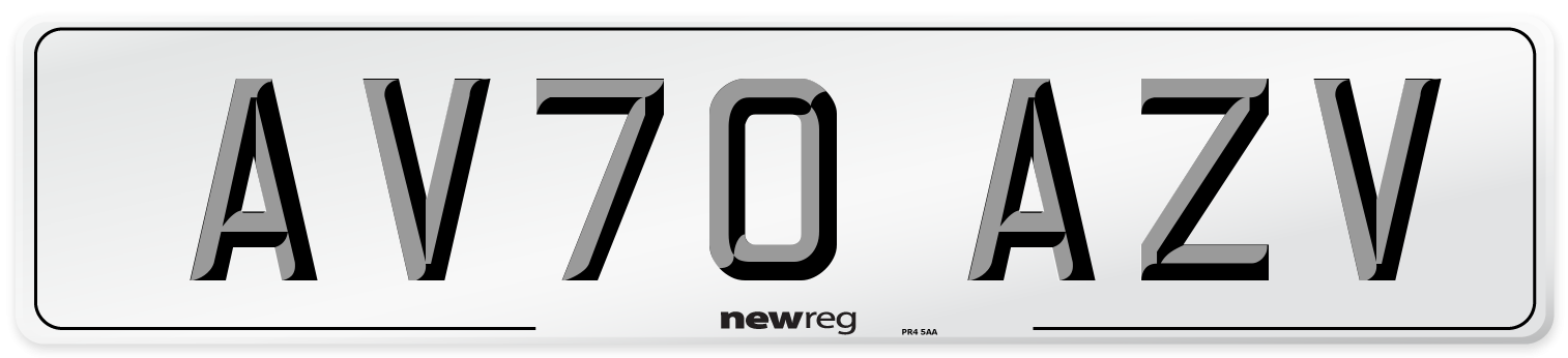 AV70 AZV Number Plate from New Reg